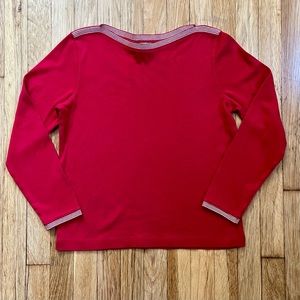 EUC Liz Claiborne Petite Boatneck 3/4 Sleeve Top Size Small
